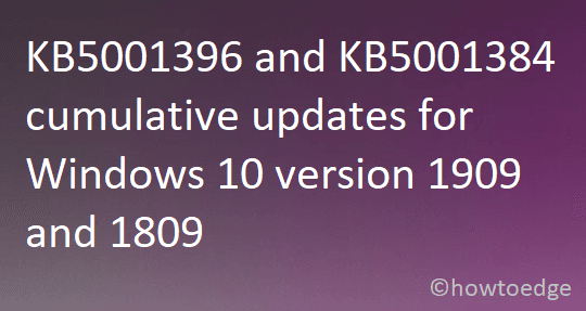 KB5001396 и KB5001384 Обновление, не связанное с безопасностью, для Windows 10