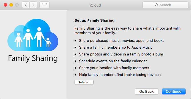 Создайте дочернюю учетную запись для семейного доступа на Mac